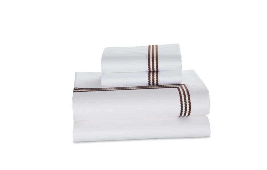 Windsor pillowcase folded in Chocolate