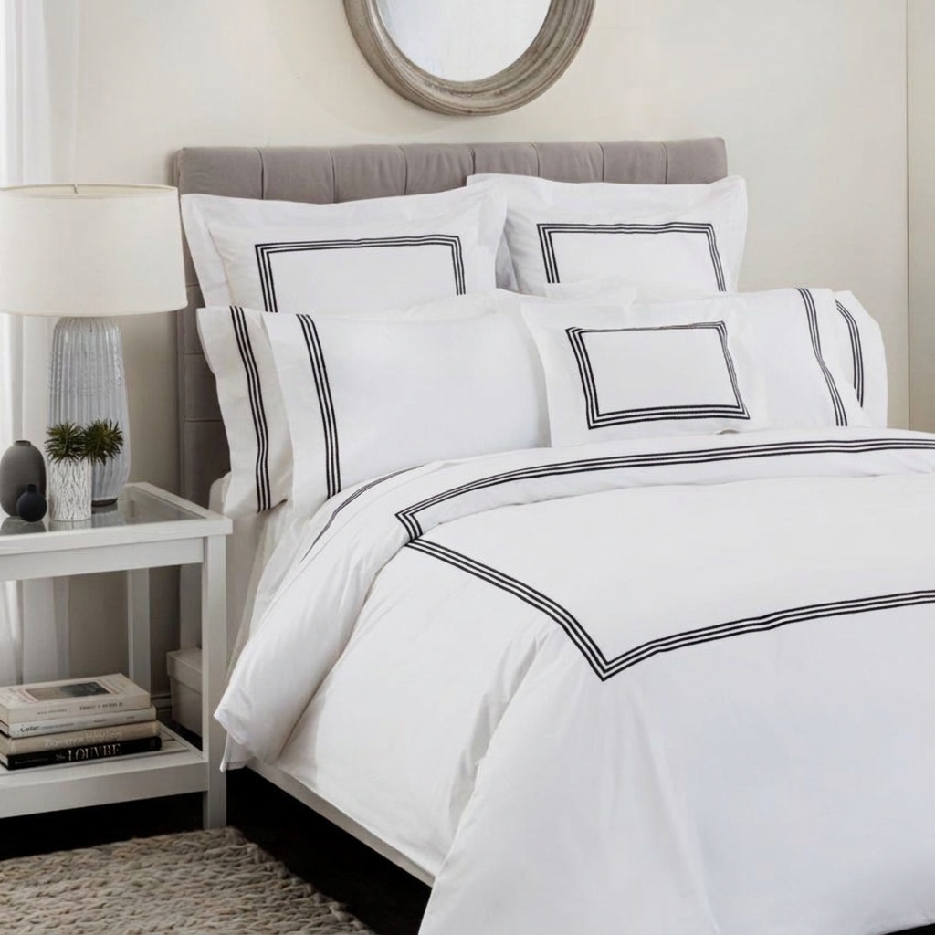 Windsor Pillow Cases King Black — Pillowcase by Plumés Bedding