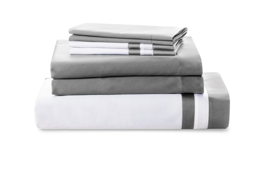 Vilanova pillowcase folded in Harbor Grey