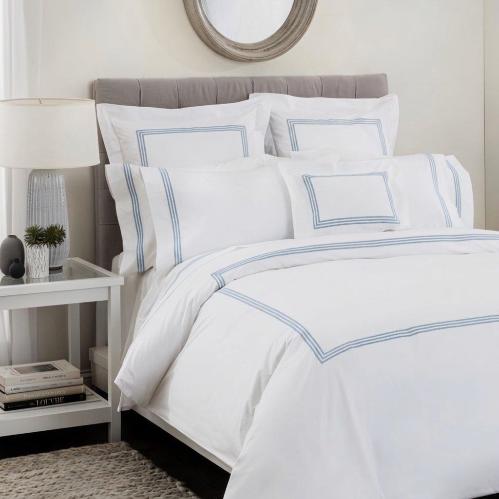 Windsor Pillow Cases King Blue — Pillowcase by Plumés Bedding