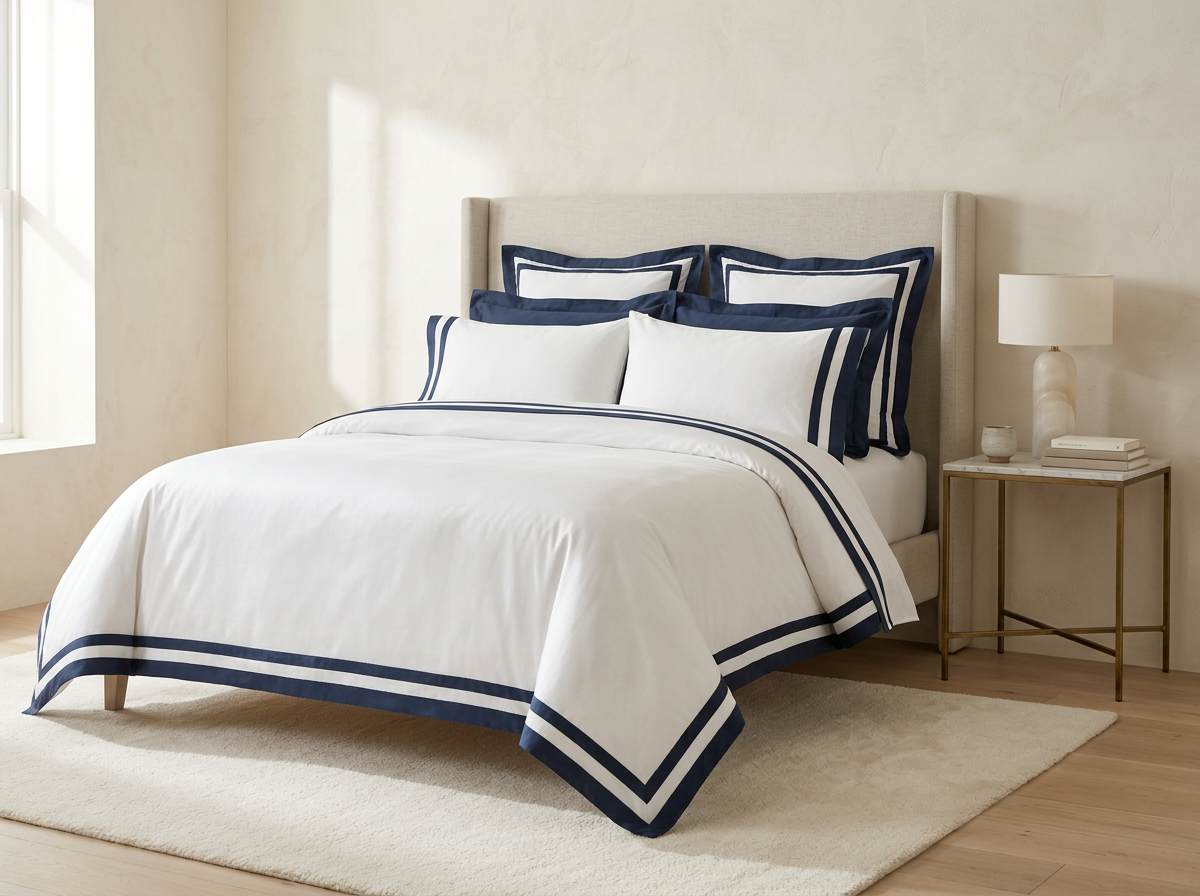 The Vilanova Navy Suite styled bedroom