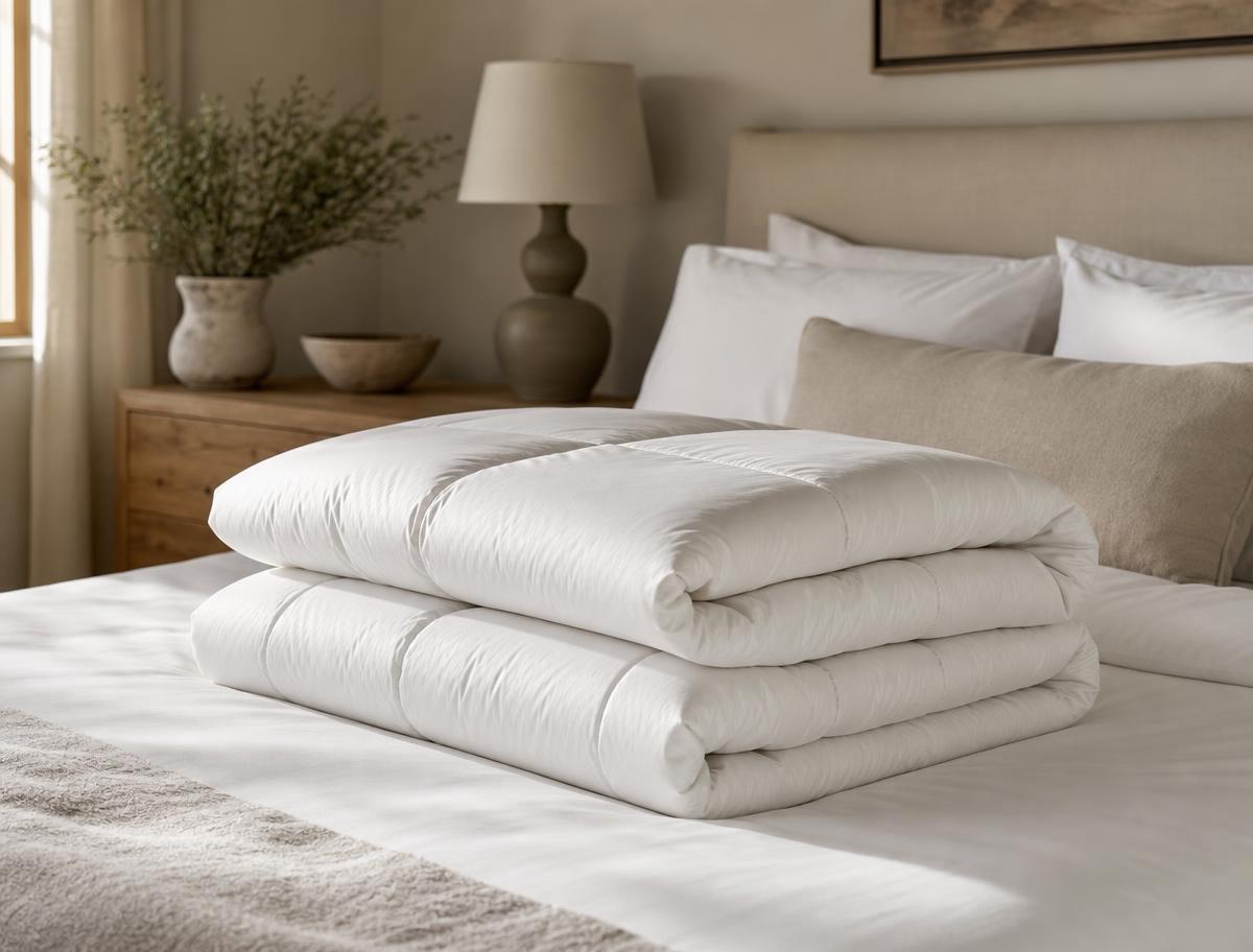 CASCADA PEAK (600+ White Down) 68x86 All Year Weight (31 oz) Comforter — Comforter by Plumés Bedding